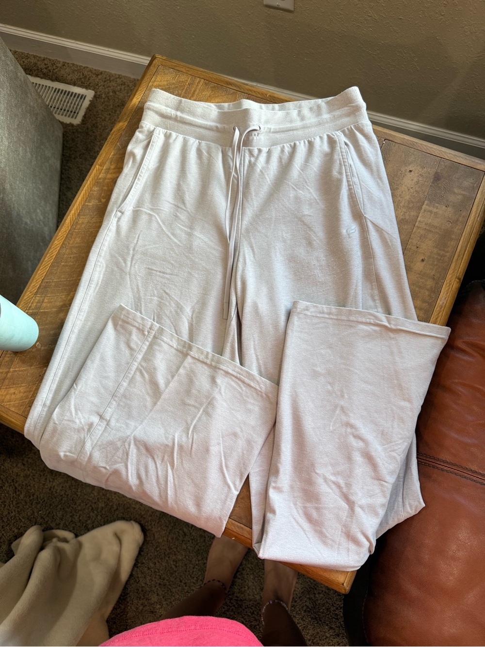 Fabletics Light Taupe Cozy Sweatpants